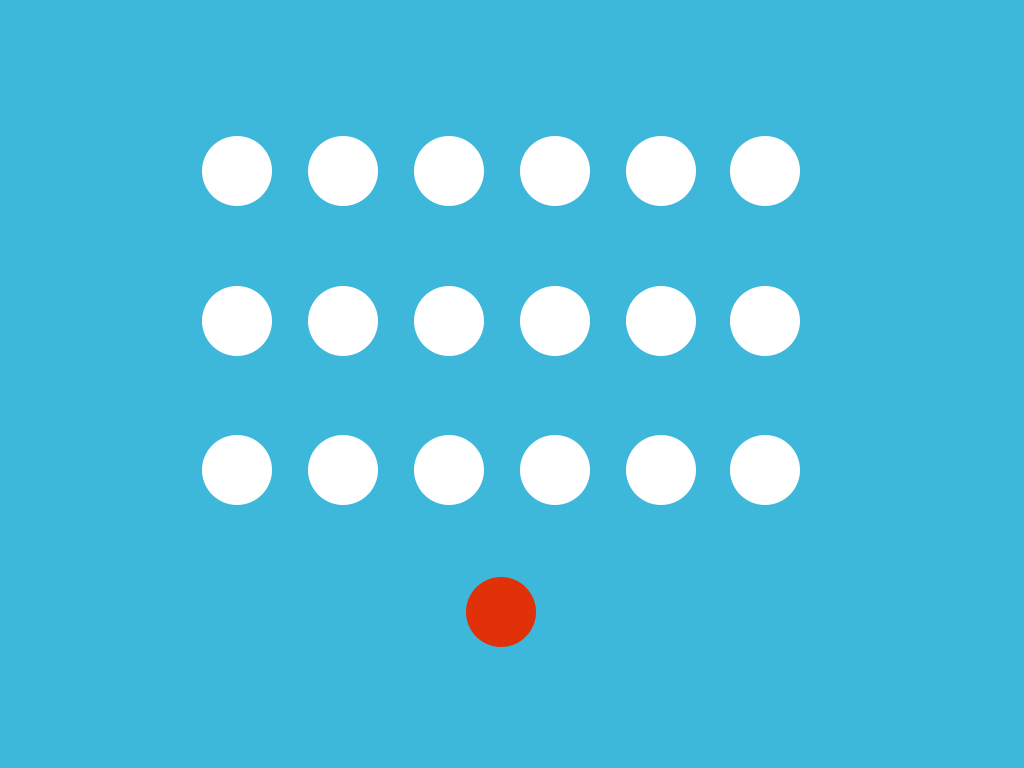 illustration: white and red dots on blue background