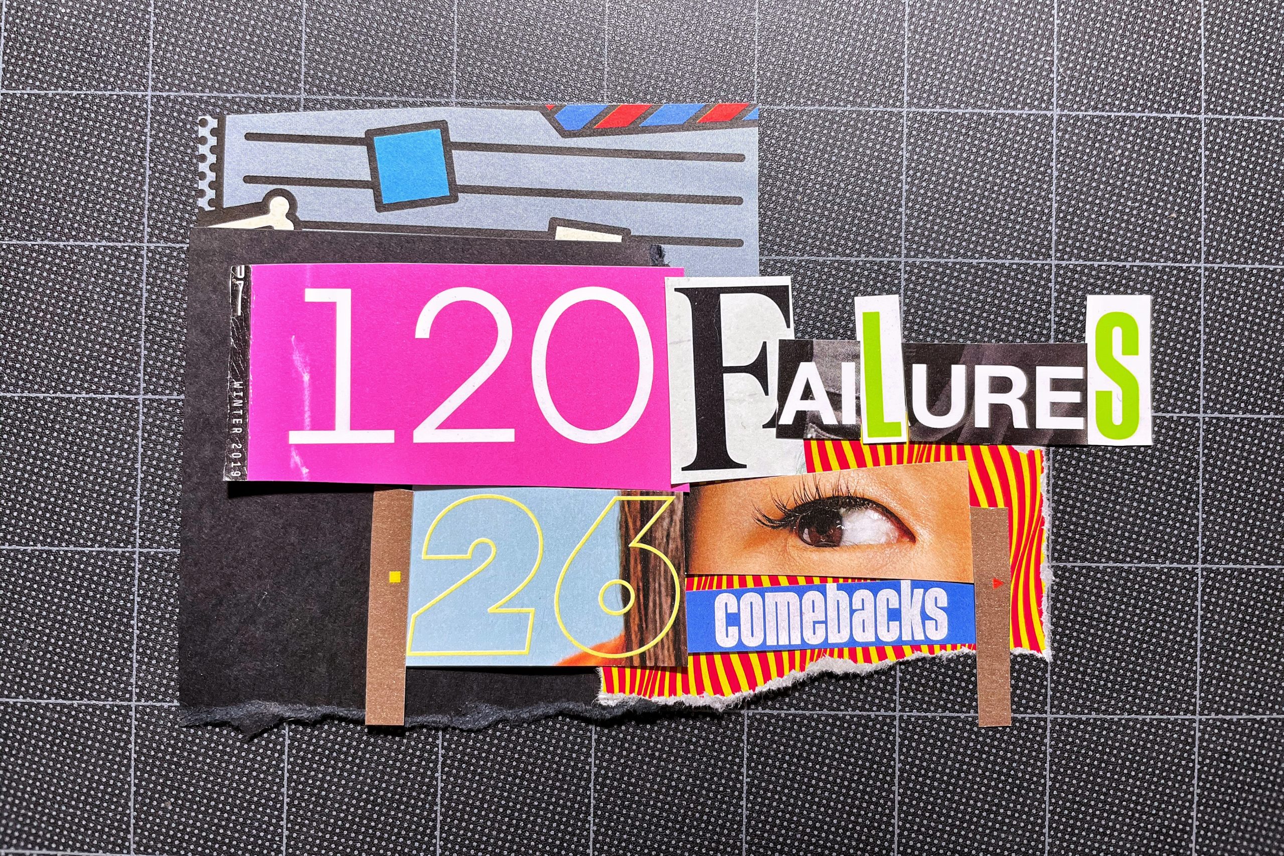 Collage artwork about failure